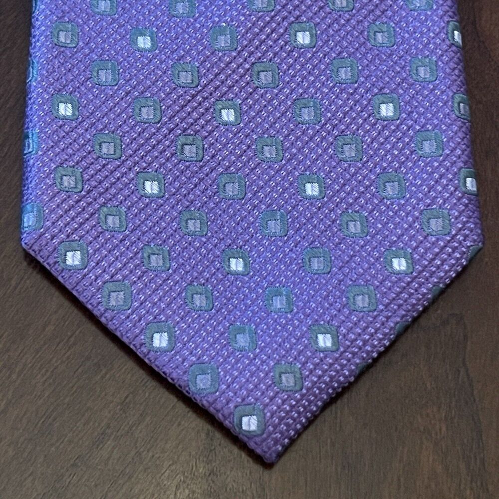 Beau Brummel Purple Green Hand Made 100% Silk Men’s Neck Tie Made In China